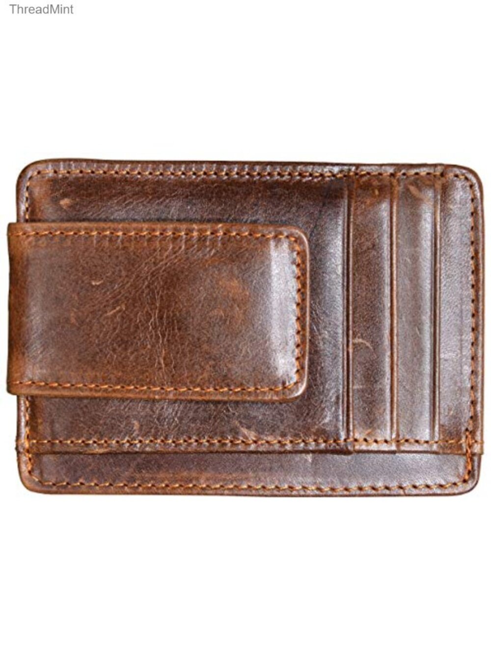 Genuine Leather RFID Money Clip Slim Minimalist Front Pocket Wallet